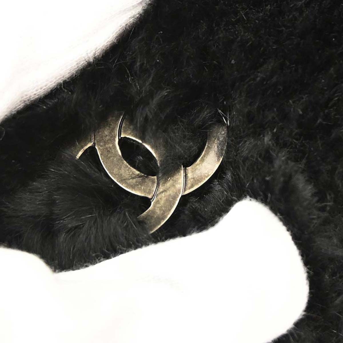 Chanel 2000-2001 Black Lapin Fur Tote Handbag