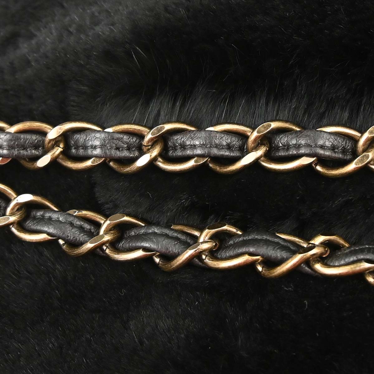 Chanel 2000-2001 Black Lapin Fur Tote Handbag