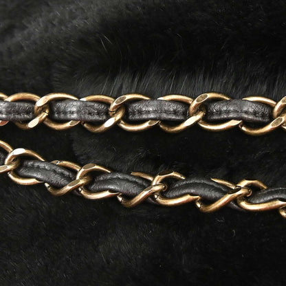 Chanel 2000-2001 Black Lapin Fur Tote Handbag