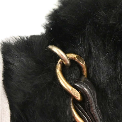Chanel 2000-2001 Black Lapin Fur Tote Handbag