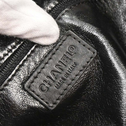 Chanel 2000-2001 Black Lapin Fur Tote Handbag