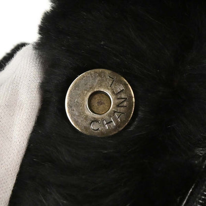 Chanel 2000-2001 Black Lapin Fur Tote Handbag