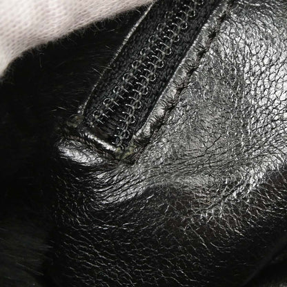 Chanel 2000-2001 Black Lapin Fur Tote Handbag