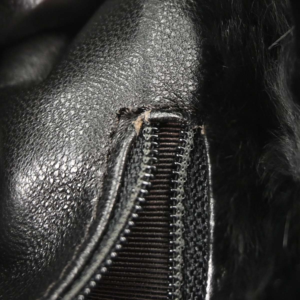 Chanel 2000-2001 Black Lapin Fur Tote Handbag