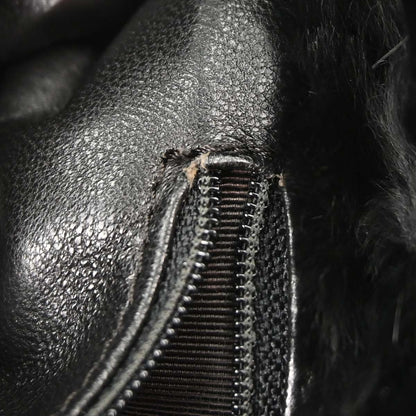 Chanel 2000-2001 Black Lapin Fur Tote Handbag
