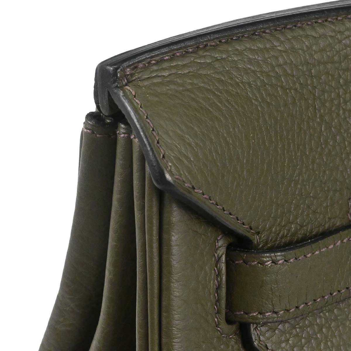 Hermes Vert Olive Taurillon Clemence Birkin 35 Handbag