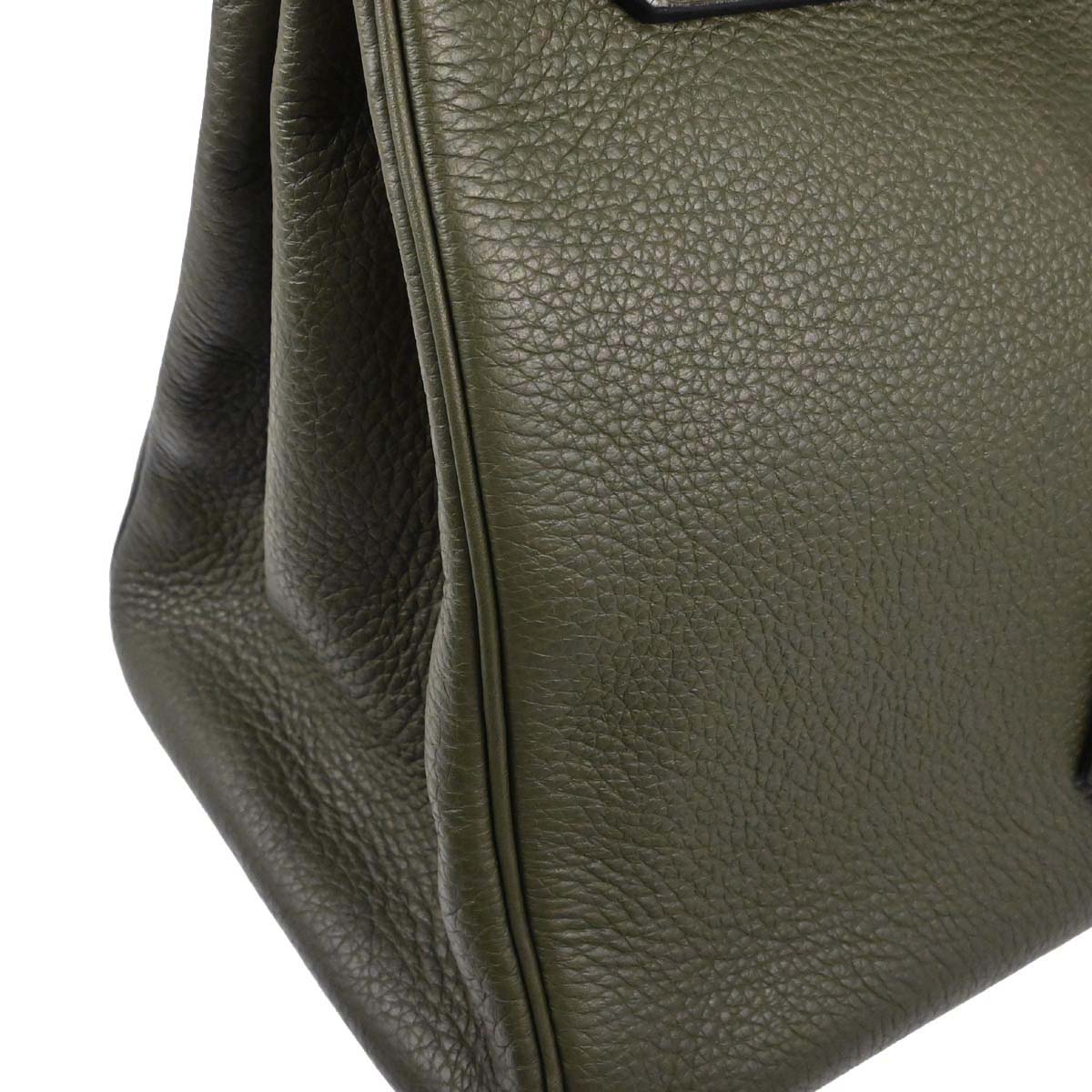 Hermes Vert Olive Taurillon Clemence Birkin 35 Handbag