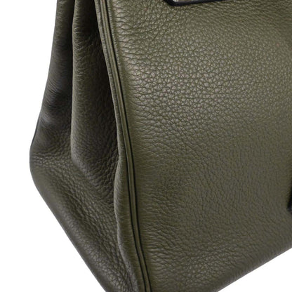 Hermes Vert Olive Taurillon Clemence Birkin 35 Handbag