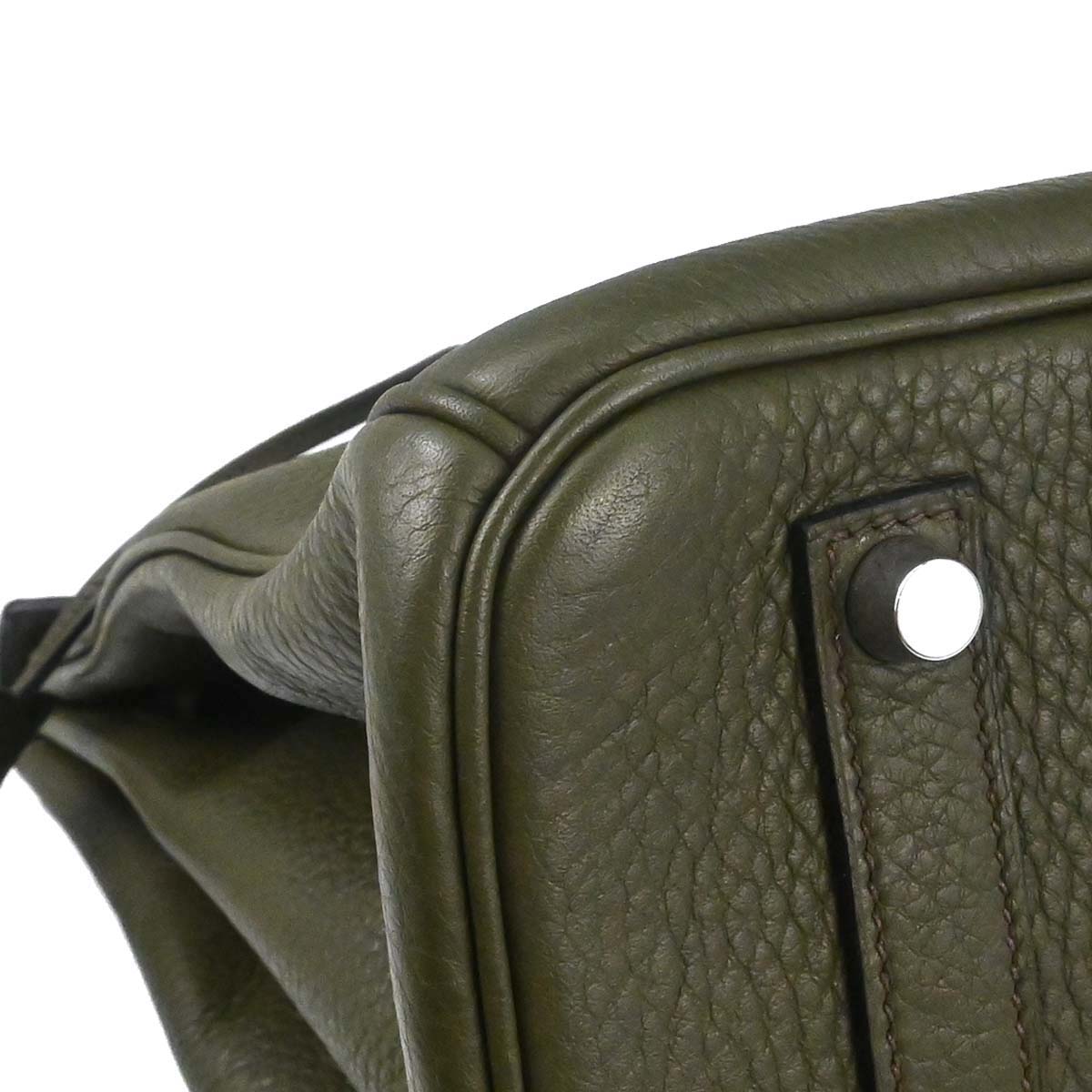 Hermes Vert Olive Taurillon Clemence Birkin 35 Handbag