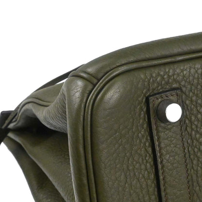 Hermes Vert Olive Taurillon Clemence Birkin 35 Handbag