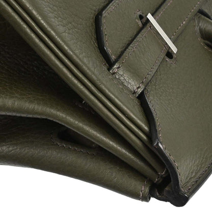 Hermes Vert Olive Taurillon Clemence Birkin 35 Handbag