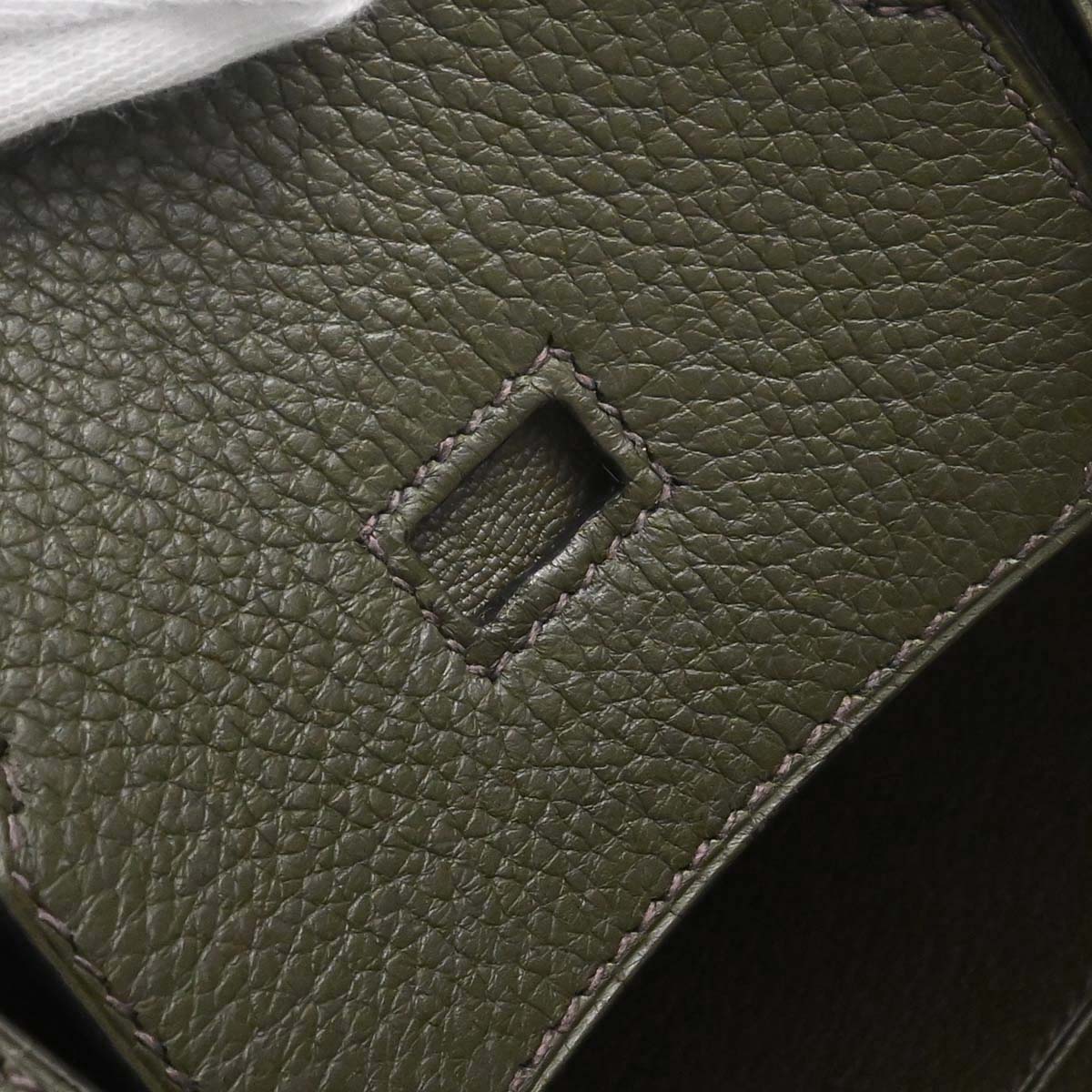 Hermes Vert Olive Taurillon Clemence Birkin 35 Handbag