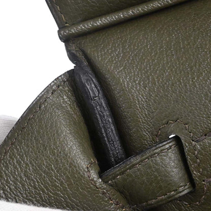 Hermes Vert Olive Taurillon Clemence Birkin 35 Handbag