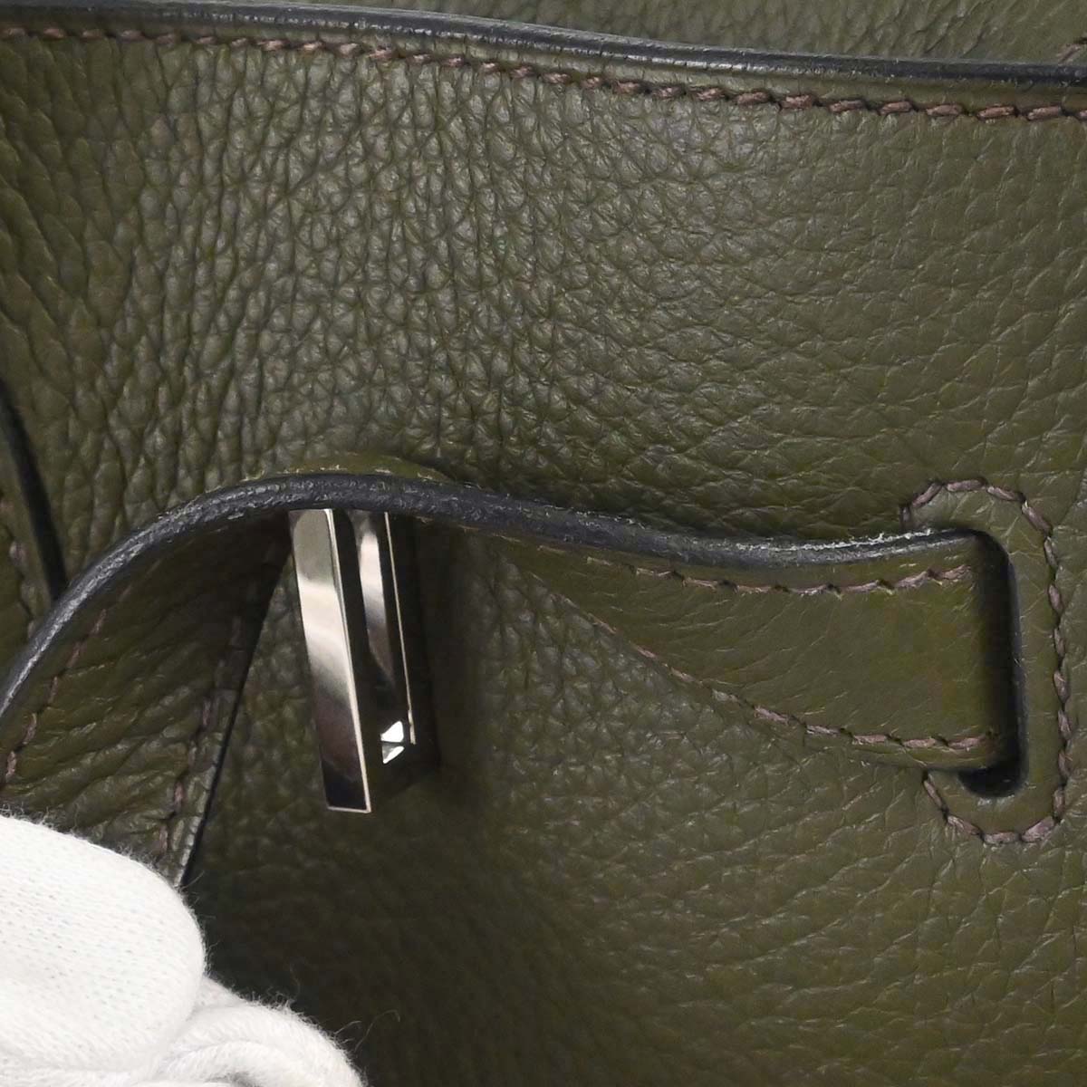 Hermes Vert Olive Taurillon Clemence Birkin 35 Handbag