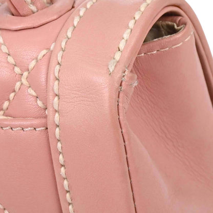 Chanel 2004-2005 Pink Calfskin Wild Stitch Handbag
