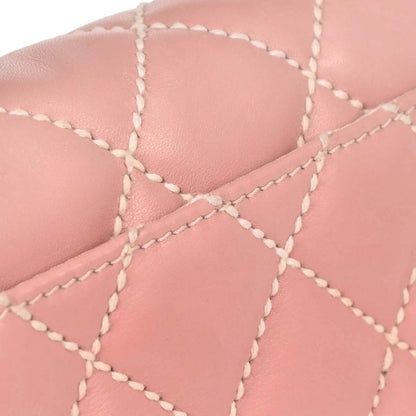 Chanel 2004-2005 Pink Calfskin Wild Stitch Handbag