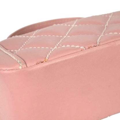 Chanel 2004-2005 Pink Calfskin Wild Stitch Handbag