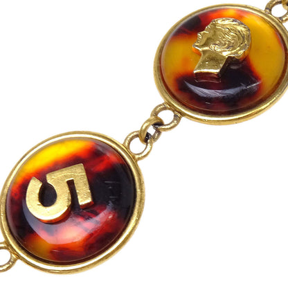 Chanel Medallion Charm Faux Tortoiseshell Chain Belt Gold 97P Small Good
