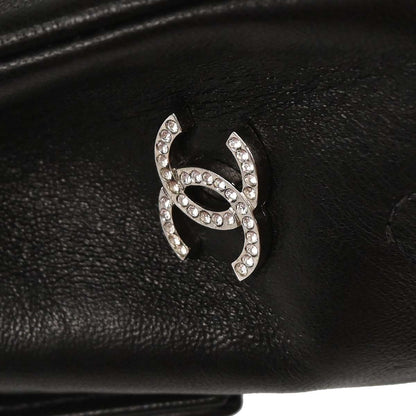 Chanel 2000-2001 Black Lambskin Choco Bar Mademoiselle Lock Shoulder Bag