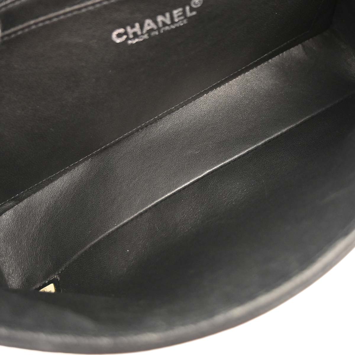 Chanel 2000-2001 Black Lambskin Choco Bar Mademoiselle Lock Shoulder Bag