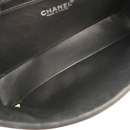 Chanel 2000-2001 Black Lambskin Choco Bar Mademoiselle Lock Shoulder Bag
