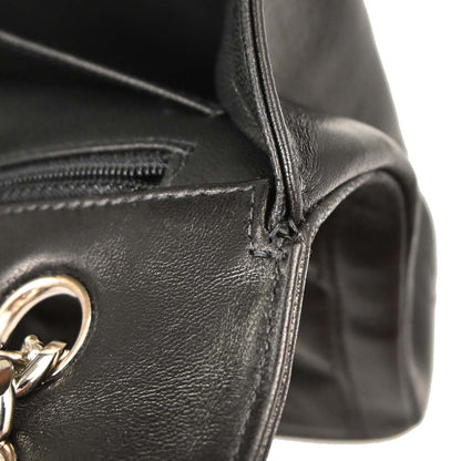 Chanel 2000-2001 Black Lambskin Choco Bar Mademoiselle Lock Shoulder Bag