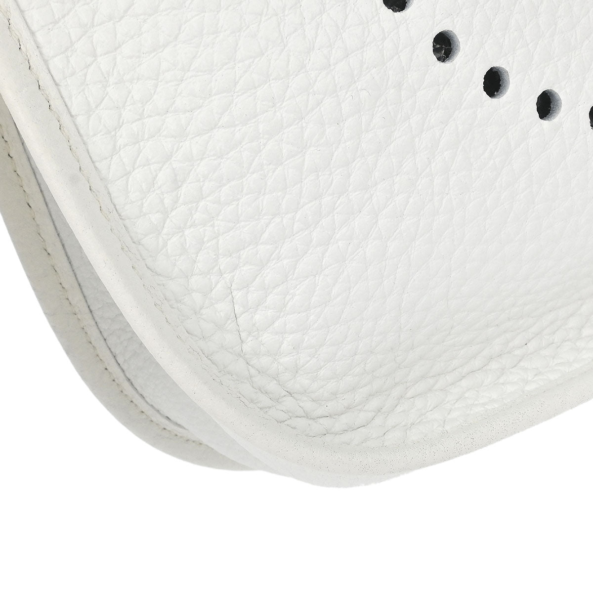 Hermes White Taurillon Clemence Evelyne 2 PM Shoulder Bag