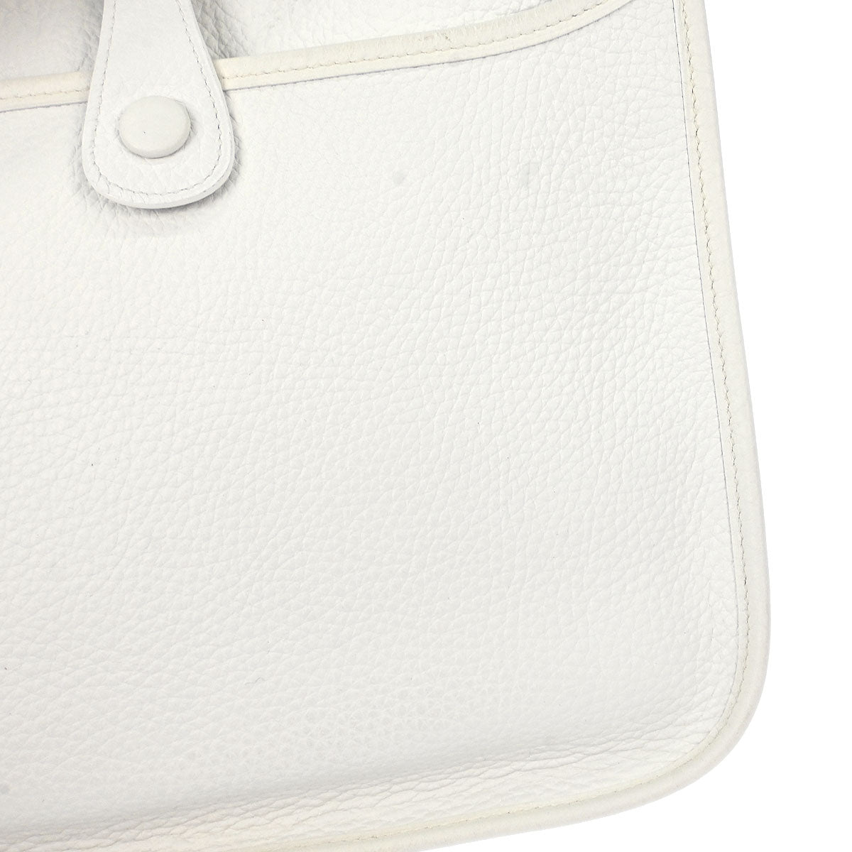 Hermes White Taurillon Clemence Evelyne 2 PM Shoulder Bag