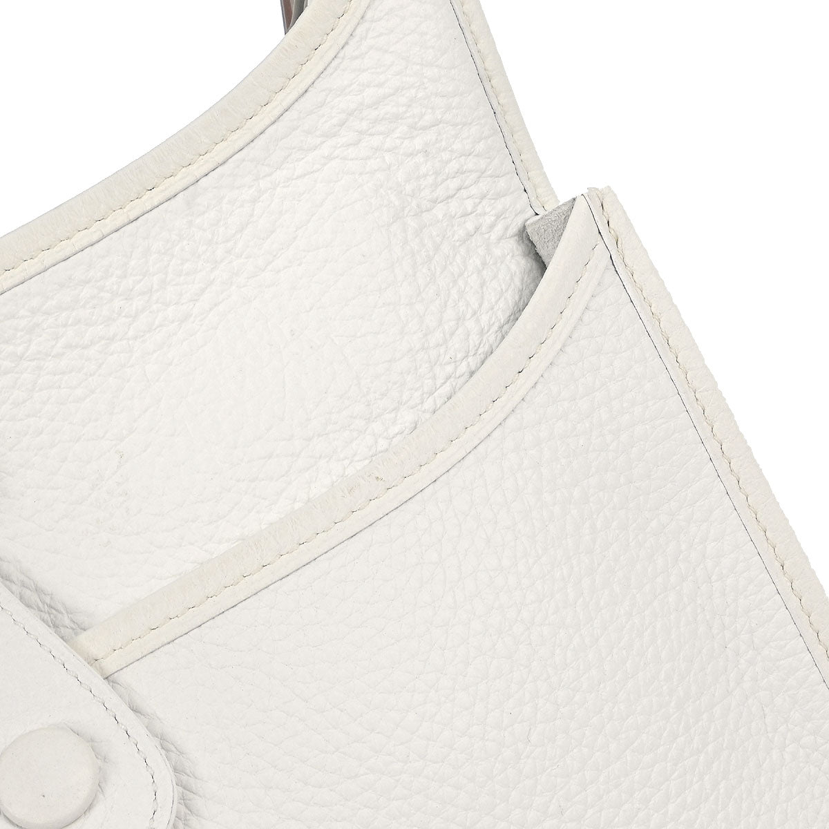 Hermes White Taurillon Clemence Evelyne 2 PM Shoulder Bag