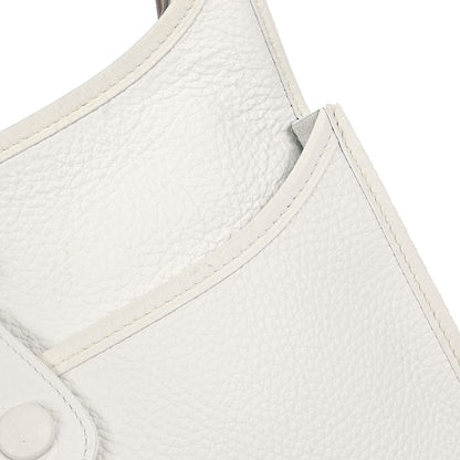 Hermes White Taurillon Clemence Evelyne 2 PM Shoulder Bag