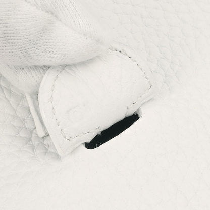 Hermes White Taurillon Clemence Evelyne 2 PM Shoulder Bag