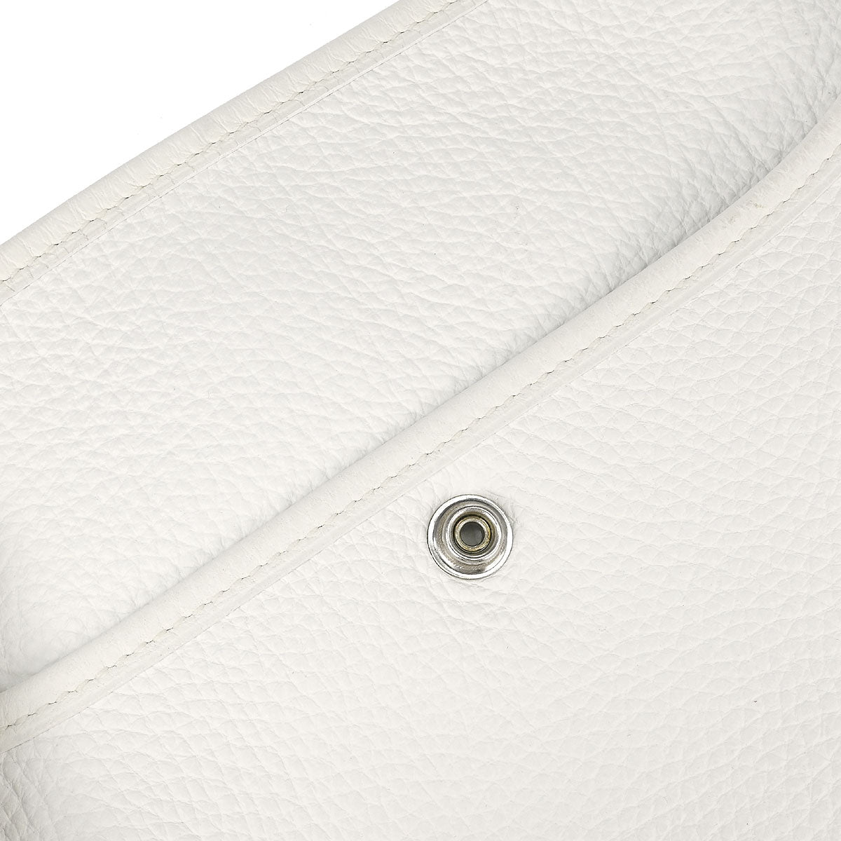 Hermes White Taurillon Clemence Evelyne 2 PM Shoulder Bag