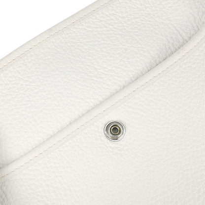 Hermes White Taurillon Clemence Evelyne 2 PM Shoulder Bag