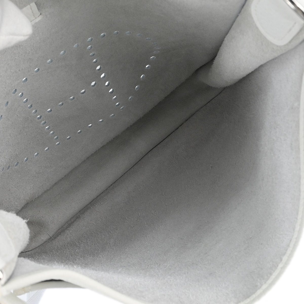 Hermes White Taurillon Clemence Evelyne 2 PM Shoulder Bag