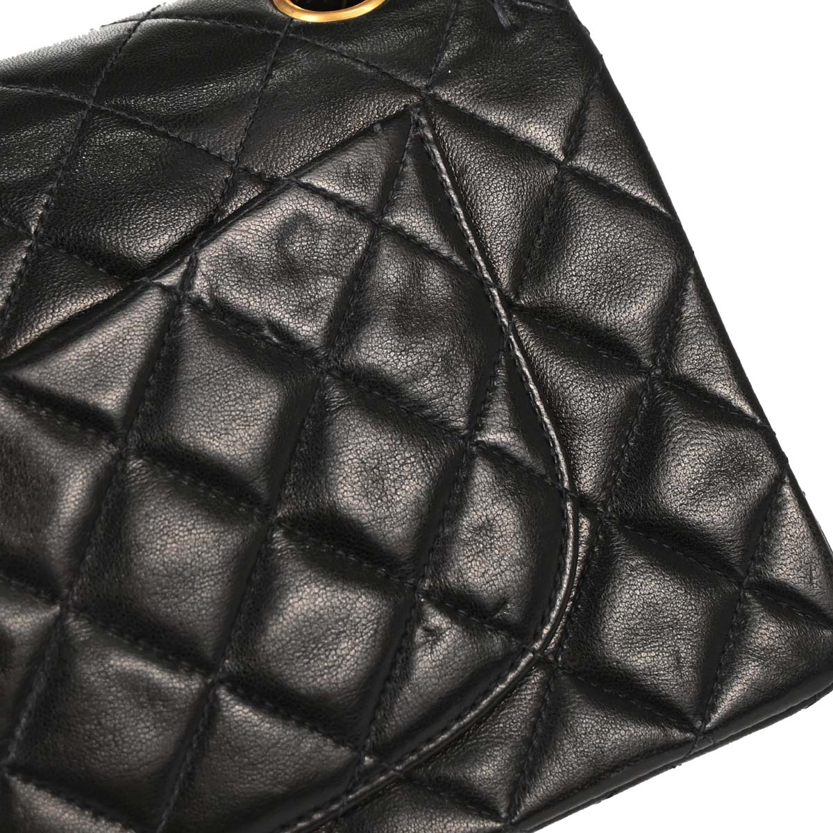 Chanel 1994-1996 Black Lambskin Small Classic Double Flap Shoulder Bag