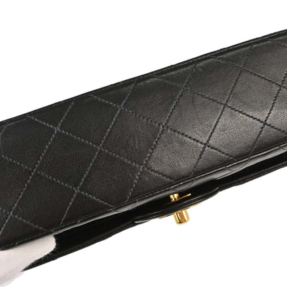 Chanel 1994-1996 Black Lambskin Small Classic Double Flap Shoulder Bag