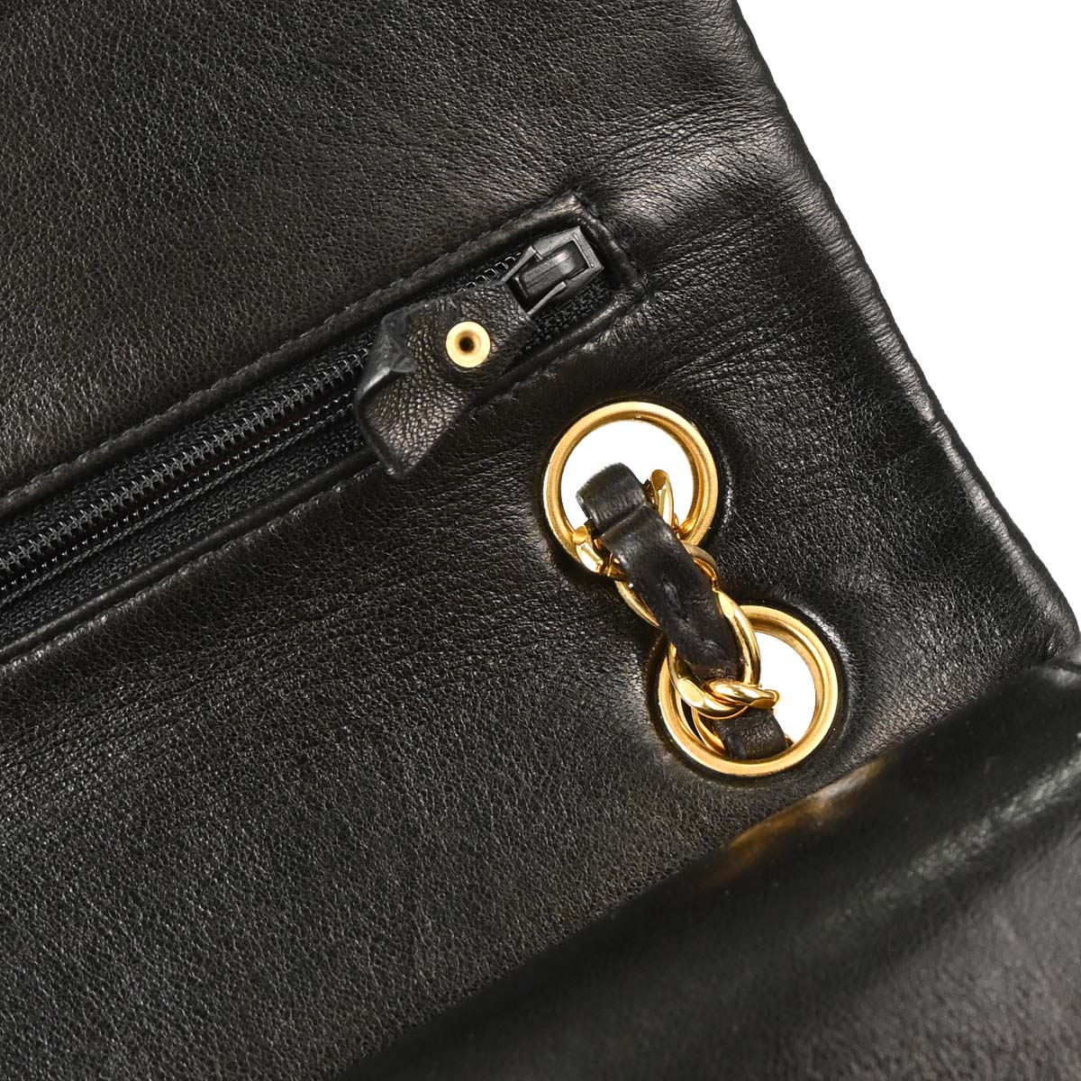 Chanel 1994-1996 Black Lambskin Small Classic Double Flap Shoulder Bag