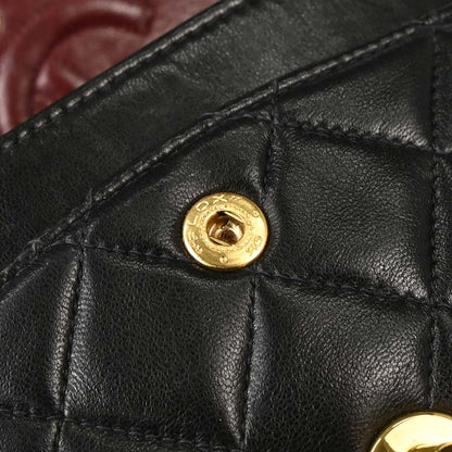 Chanel 1994-1996 Black Lambskin Small Classic Double Flap Shoulder Bag