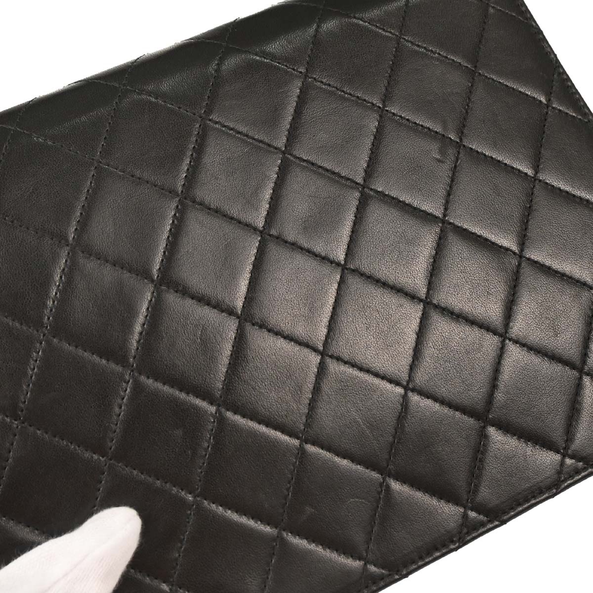 Chanel Black Lambskin Pushlock Small Half Flap Shoulder Bag