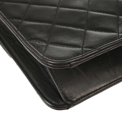 Chanel Black Lambskin Pushlock Small Half Flap Shoulder Bag