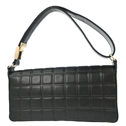 Chanel 2003-2004 Black Lambskin Choco Bar Shoulder Bag