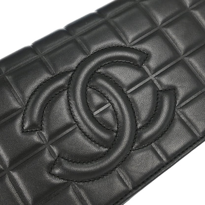 Chanel 2003-2004 Black Lambskin Choco Bar Shoulder Bag