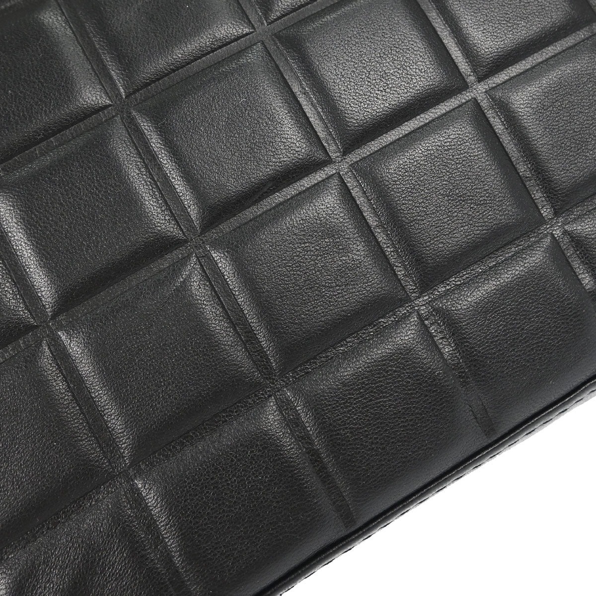 Chanel 2003-2004 Black Lambskin Choco Bar Shoulder Bag
