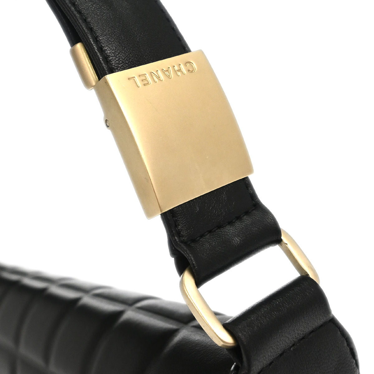 Chanel 2003-2004 Black Lambskin Choco Bar Shoulder Bag