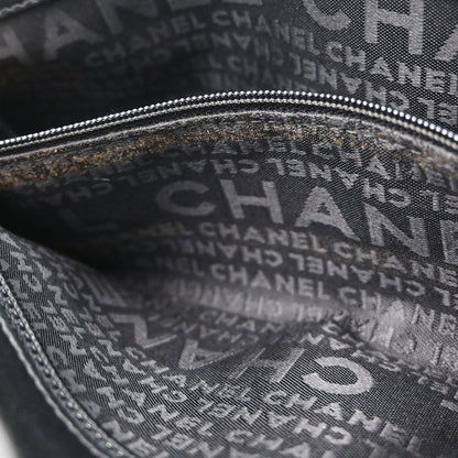 Chanel 2003-2004 Black Lambskin Choco Bar Shoulder Bag