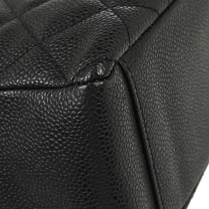 Chanel Black Caviar Skin Petite Shopping Tote PST Chain Handbag