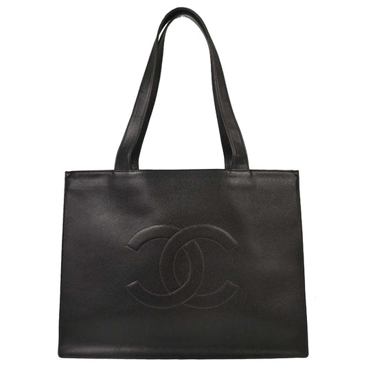 Chanel Black Caviar Skin Tote Handbag