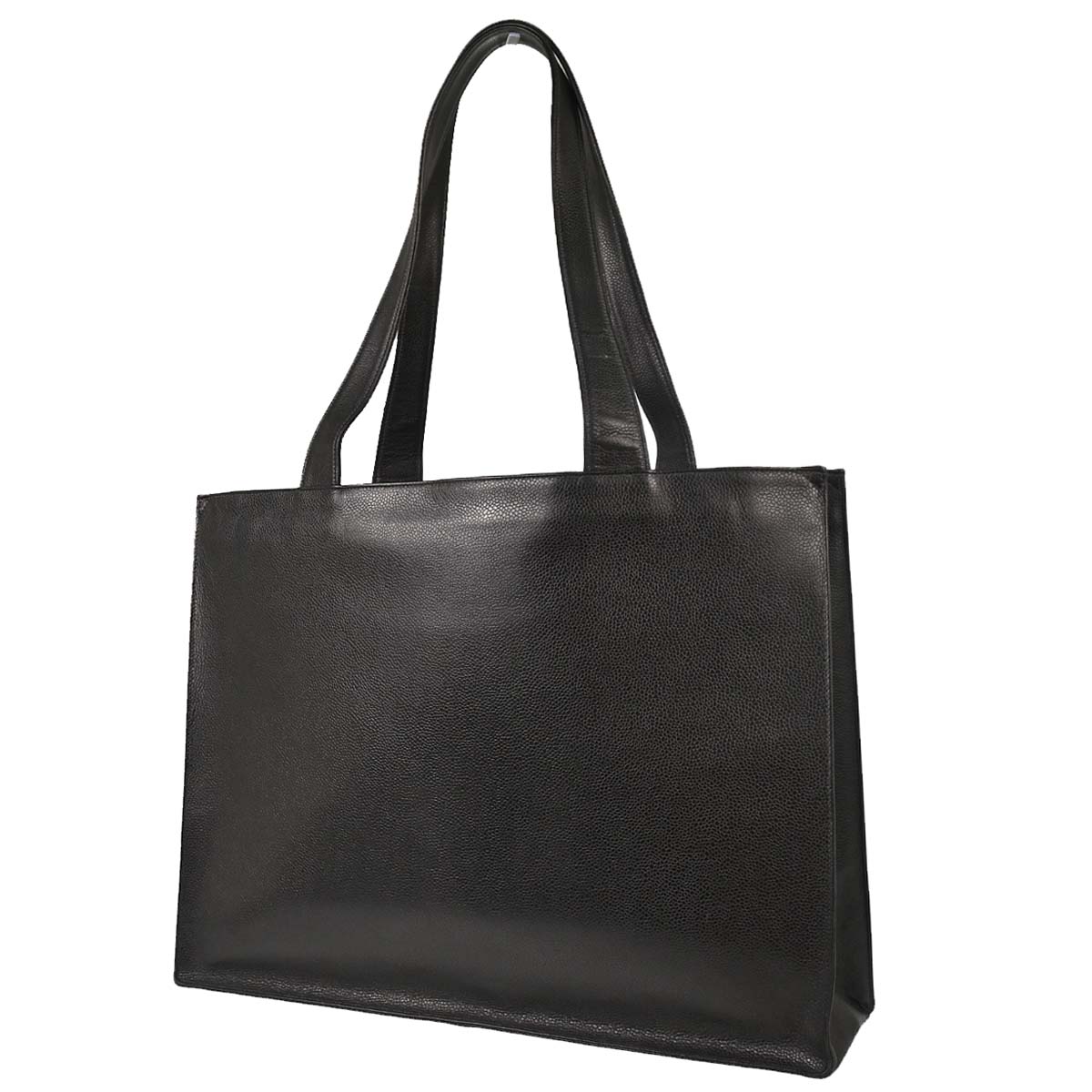 Chanel 1996-1997 Black Caviar Skin Tote Handbag