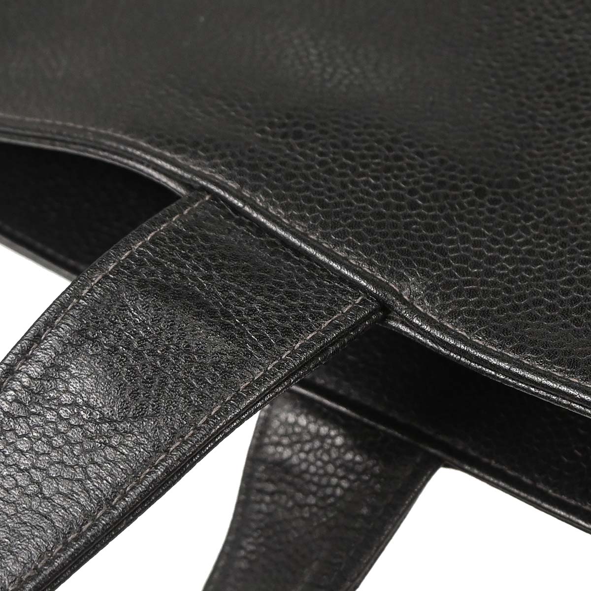 Chanel 1996-1997 Black Caviar Skin Tote Handbag