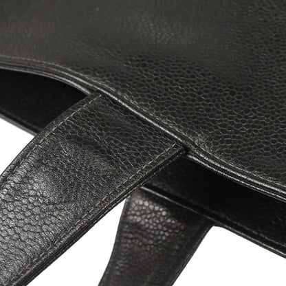 Chanel 1996-1997 Black Caviar Skin Tote Handbag